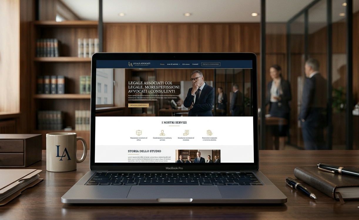 Mockup di sito web su laptop